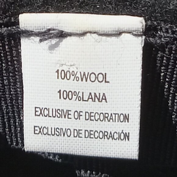 100% Wool Black Hat with Brim & Grosgrain Ribbon - Picture 4 of 4